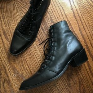 ASOS ARIANA Leather Lace Up Ankle Boots